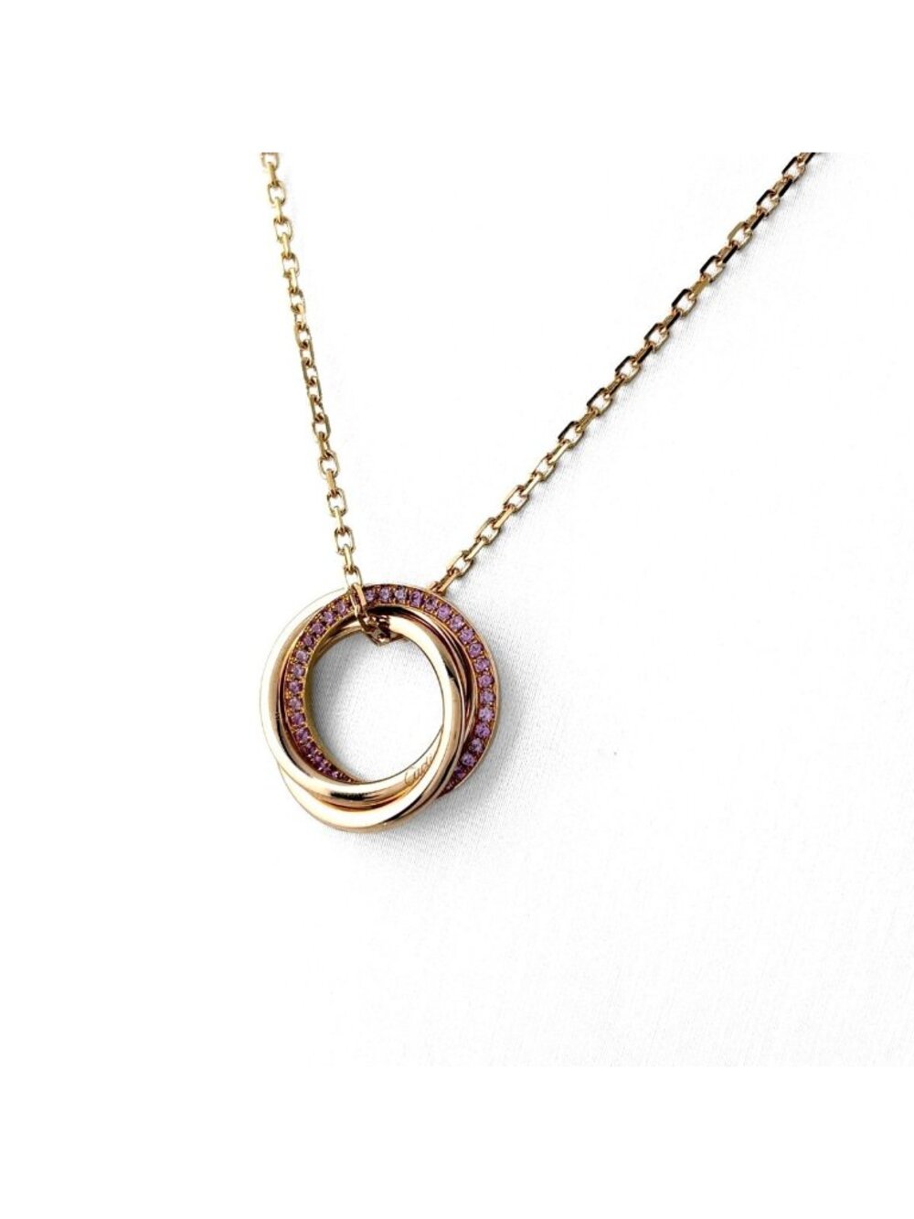 Cartier Trinity Pink Gold Pendant 750 Sapphire